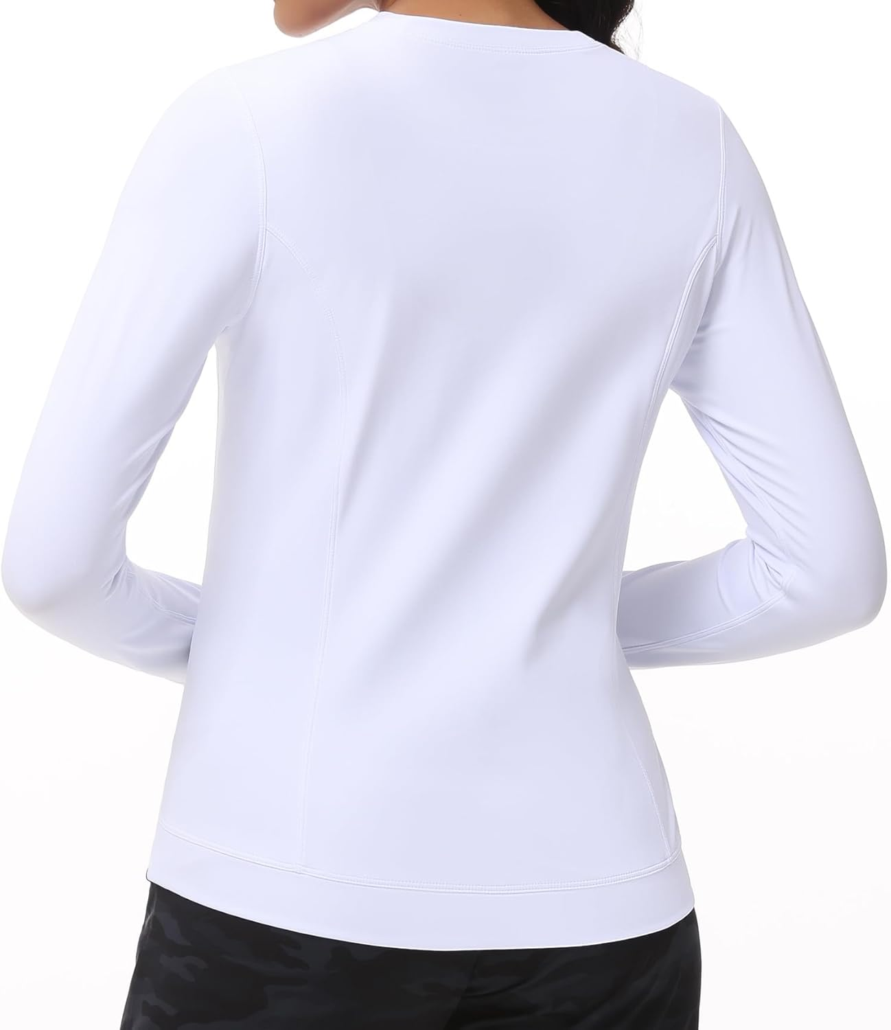 THE GYM PEOPLE Women'S Long Sleeve Compression Shirts Workout Tops Cross Hem Athletic Running Yoga T-Shirts with Thumb Hole image number 5