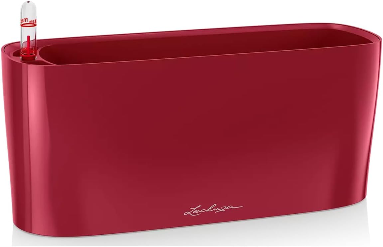 Lechuza Delta 10 Self-Watering Planter, Metallic Charcoal