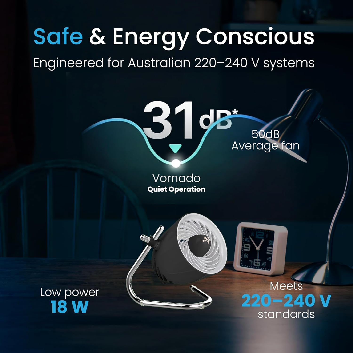 Vornado Pivot Personal Air Circulator &ndash; Black &ndash; Compact Desk & Nightstand Fan with 3 Speeds, 180&deg; Pivoting Head, Quiet Operation & Multi-Directional Airflow for Personal Spaces image number 4