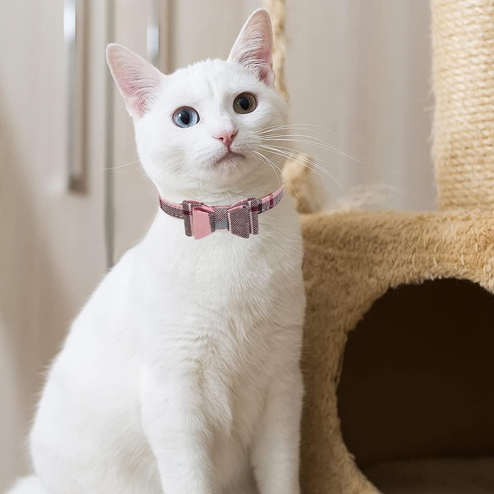 EXPAWLORER Dog Leash Collar Set - 3 Pack Plaid Pattern Adjustable Escape Proof Leash Collar Set for Outdoor Walking image number 2