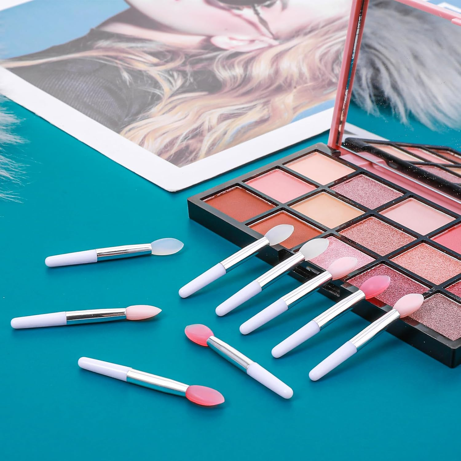 9PCS Reusable Lip Balm Applicator - Silicone Lipstick & Eyeshadow Brushes - Cream Lip Mask Beauty Tool Kit image number 3