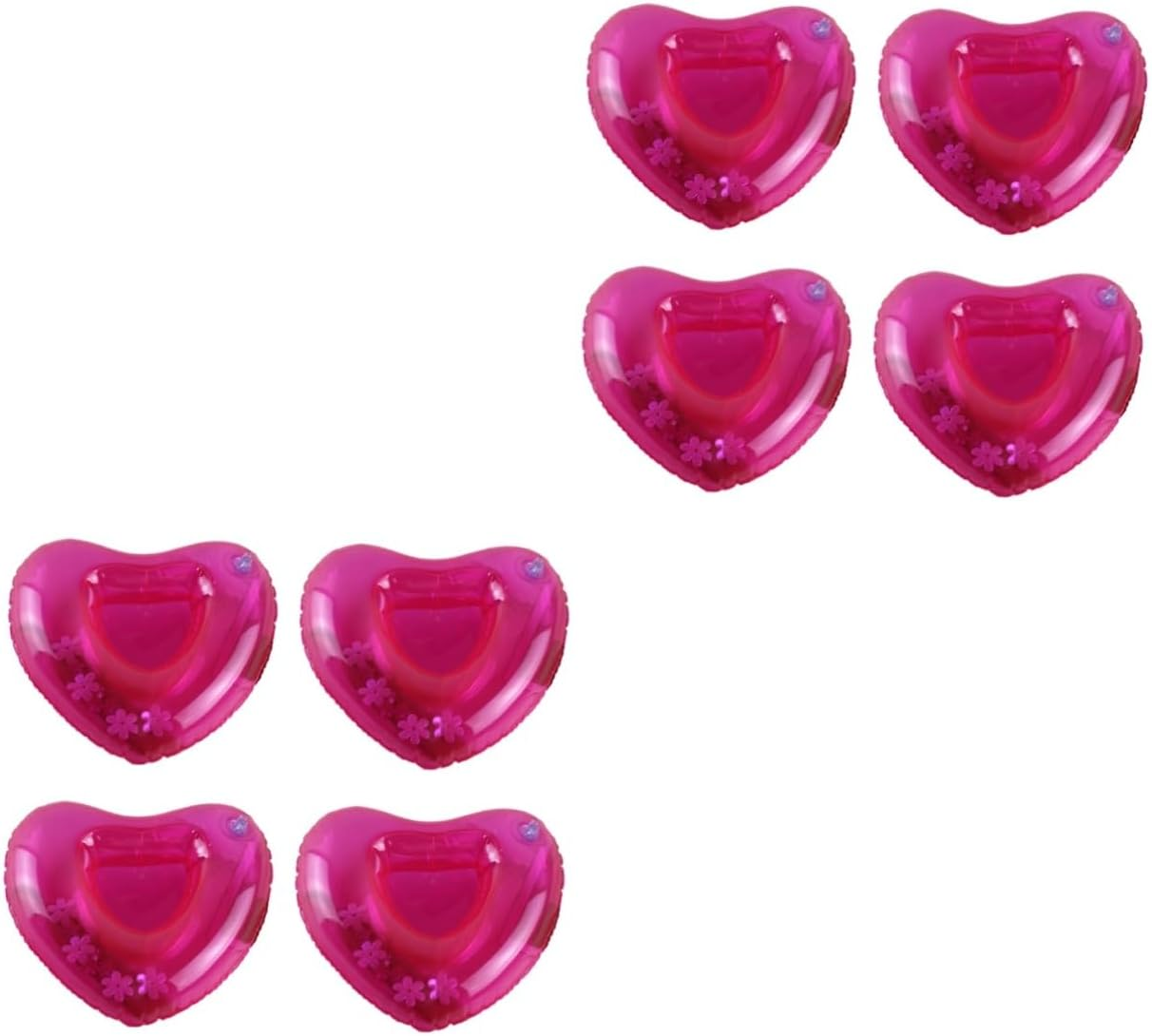 Hohopeti 8Pcs Rosy Inflatable Heart Shape Drink Pads Drink Cup Holder Beach Floating Drink Holder for Summer Party Favors Outdoor Serve image number 6