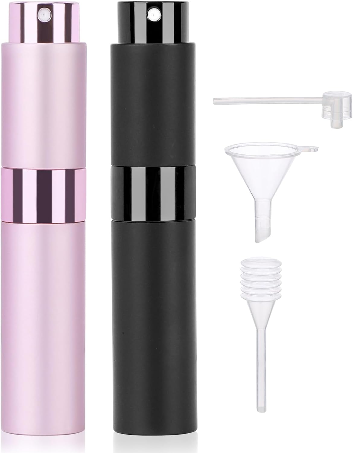 Segbeauty Travel Perfume, 2Pcs 10Ml Scent Pump Case, Leakproof Pocket Perfume, Small Perfume Atomizer Refillable, Empty Perfume Spray, Perfume Containers for Men and Women (Black, Pink) image number 4