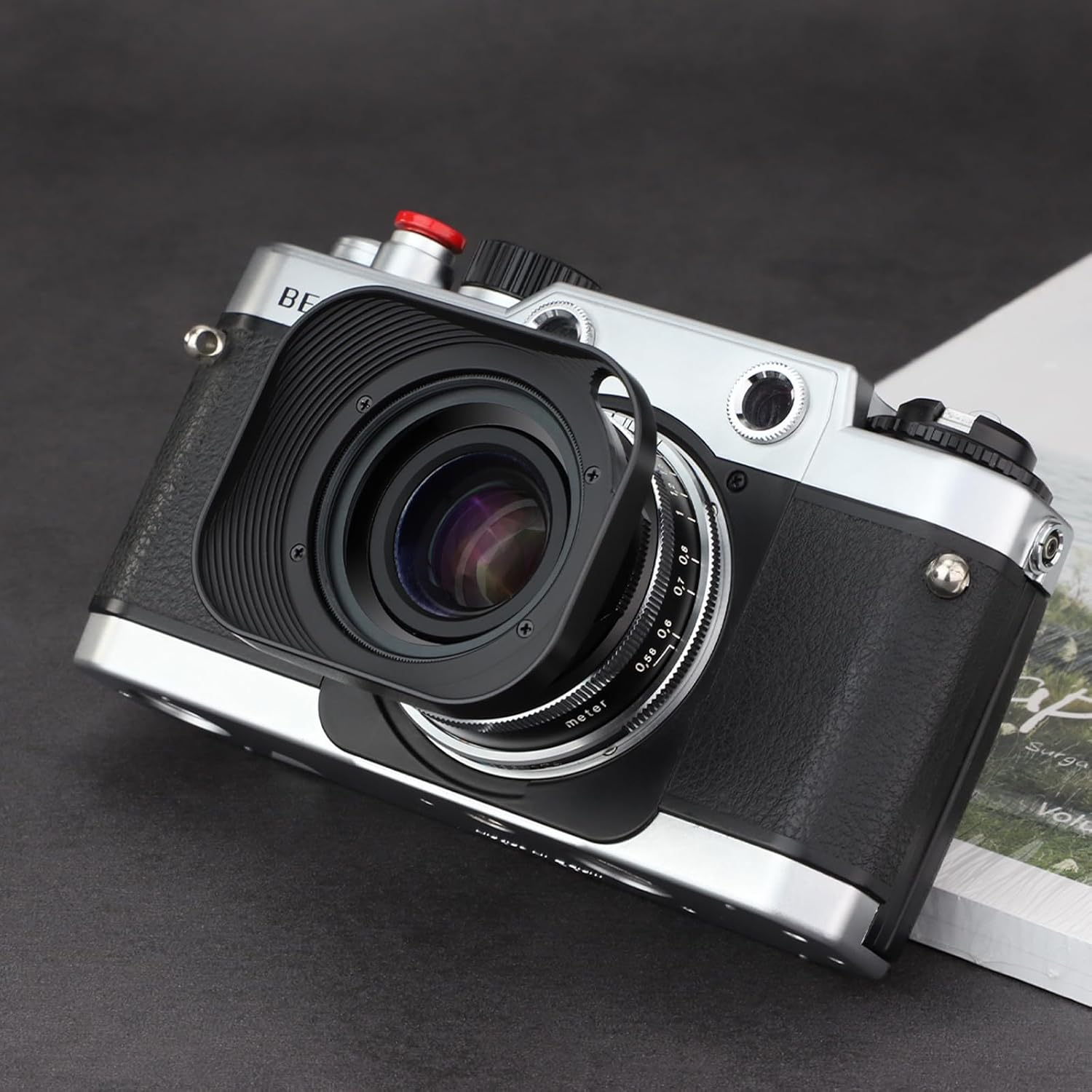 Haoge LH-VM13P Bayonet Square Metal Lens Hood Shade with Hollow Out Designed for Voigtlander 35Mm F2 1:2/35 Ultron Aspherical Vintage Line VM Lens Replace LH-12