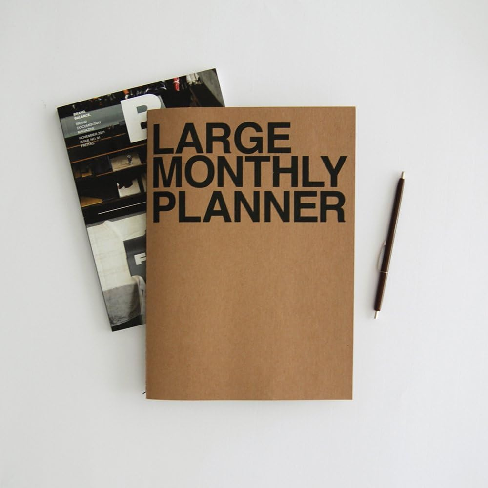 JSTORY Large Monthly Planner Lays Flat Undated Year round Flexible Cover Goal/Time Organizer Thick Paper Eco Friendly Customizable Stitch Bound A4 16 Months 18 Sheets Kraft 8.46 X 11.61 Inches image number 6