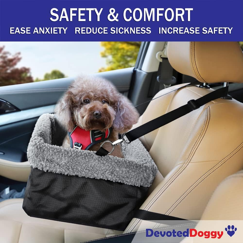 Deluxe Dog Car Seat Fits Pets up to 15Lbs, Dog Booster Seat, Padded Cushioning, Adjustable Straps, Metal Frame Encasing, Installs in Seconds, Collapsible Canvas and Easy to Clean image number 5