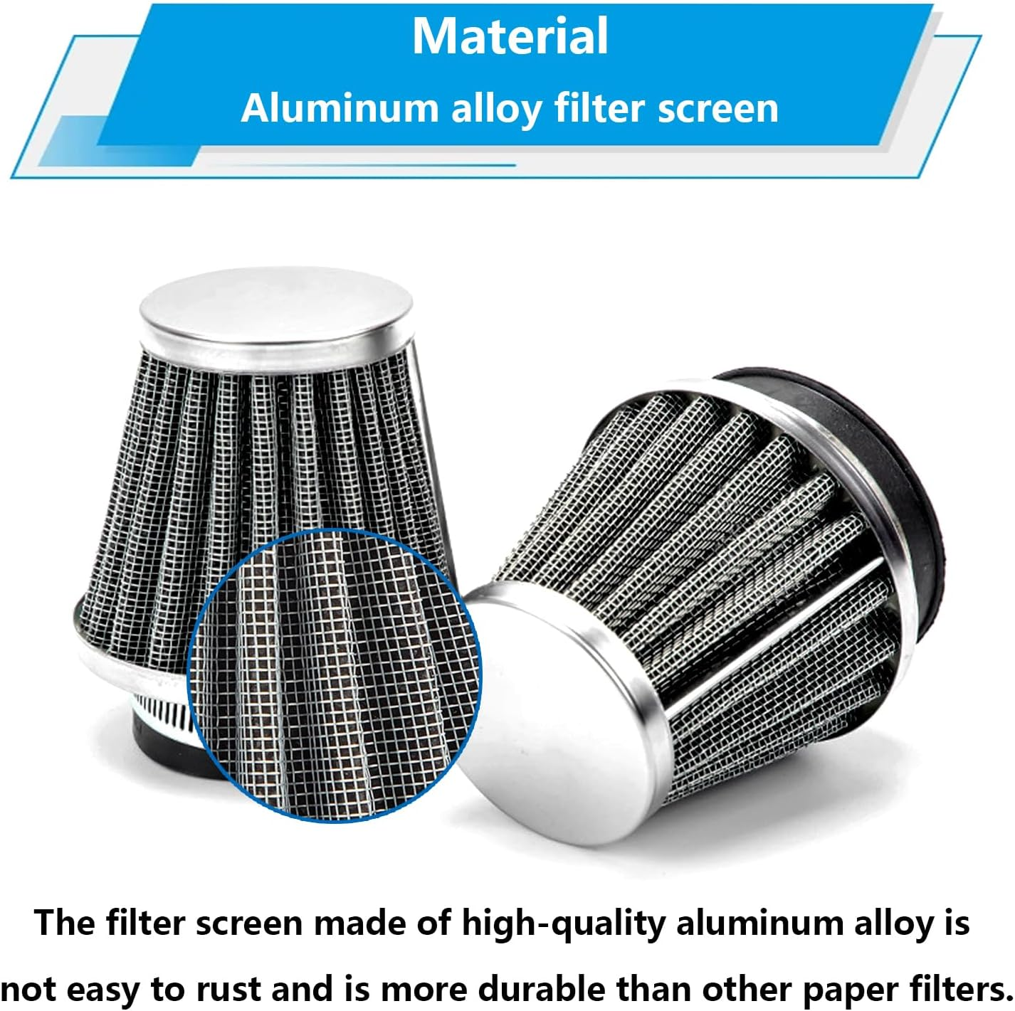 Smseace 2Pcs 54Mm Motorcycle Air Filter with 2Pcs 3/16" Fuel Filter Replace for 70Cc 100Cc 110Cc 125Cc 150Cc 200Cc Moped Scooter ATV Dirt Bike Motorcycle image number 1