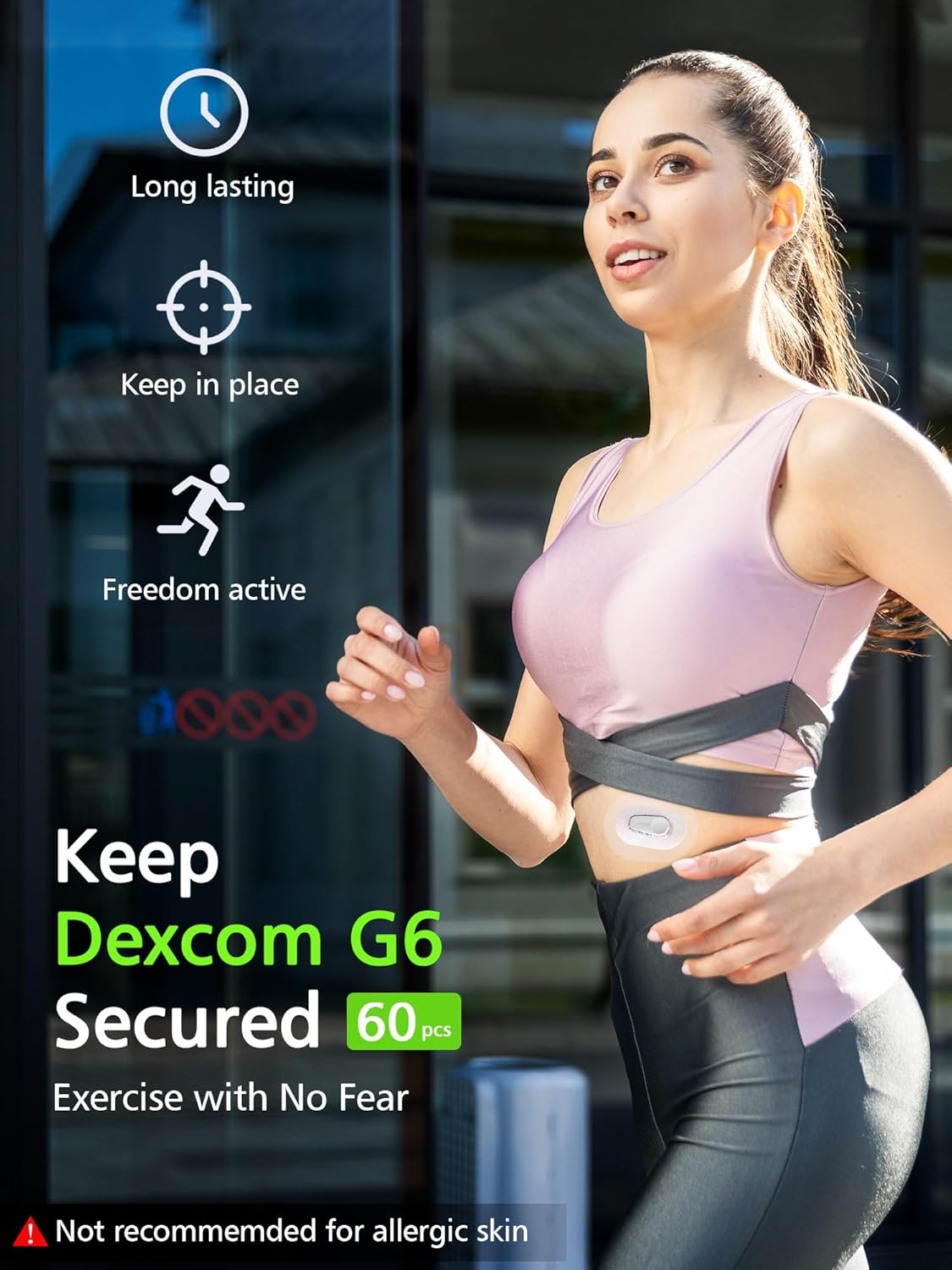 60 Packs Dexcom G6 Overpatch, Dexcom G6 Adhesive Patches Waterproof for 10-14 Days Long Stay, No Glue in the Center by SUNMON (Transparent) image number 3