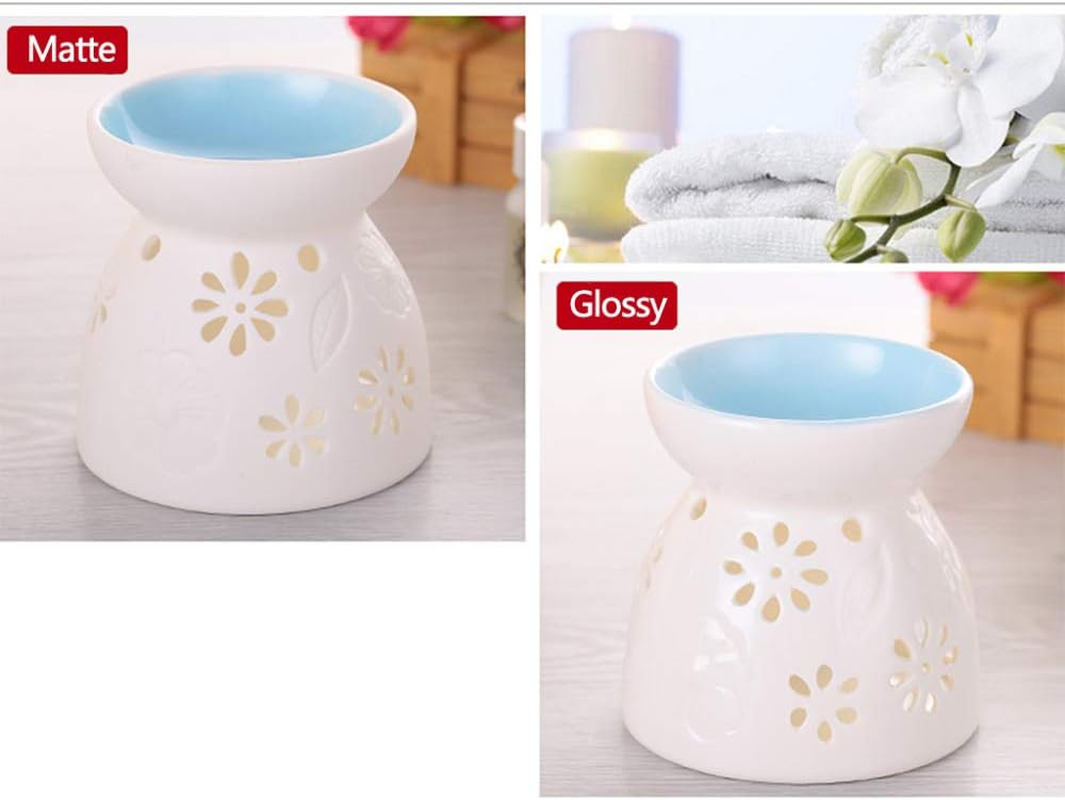 Sculpture Statue Antiques Collectables，Color Aromatherapy Aroma Burner Ceramic Oil Candle Wax Melt Burners Essential Oil Burner,Diffuser Wax Burner Home Bedroom Decor,B-40Ml-Matte image number 2