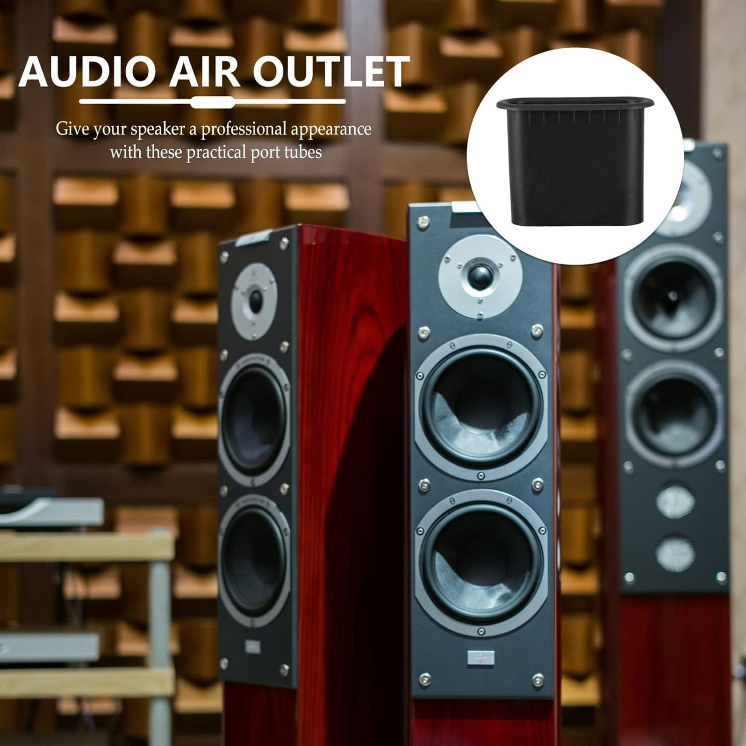 Happyyami 5Pcs Professional Audio Hair Dryer Speaker Port Tubes Speaker Air Ports Bass Improvement Easy Installation image number 2