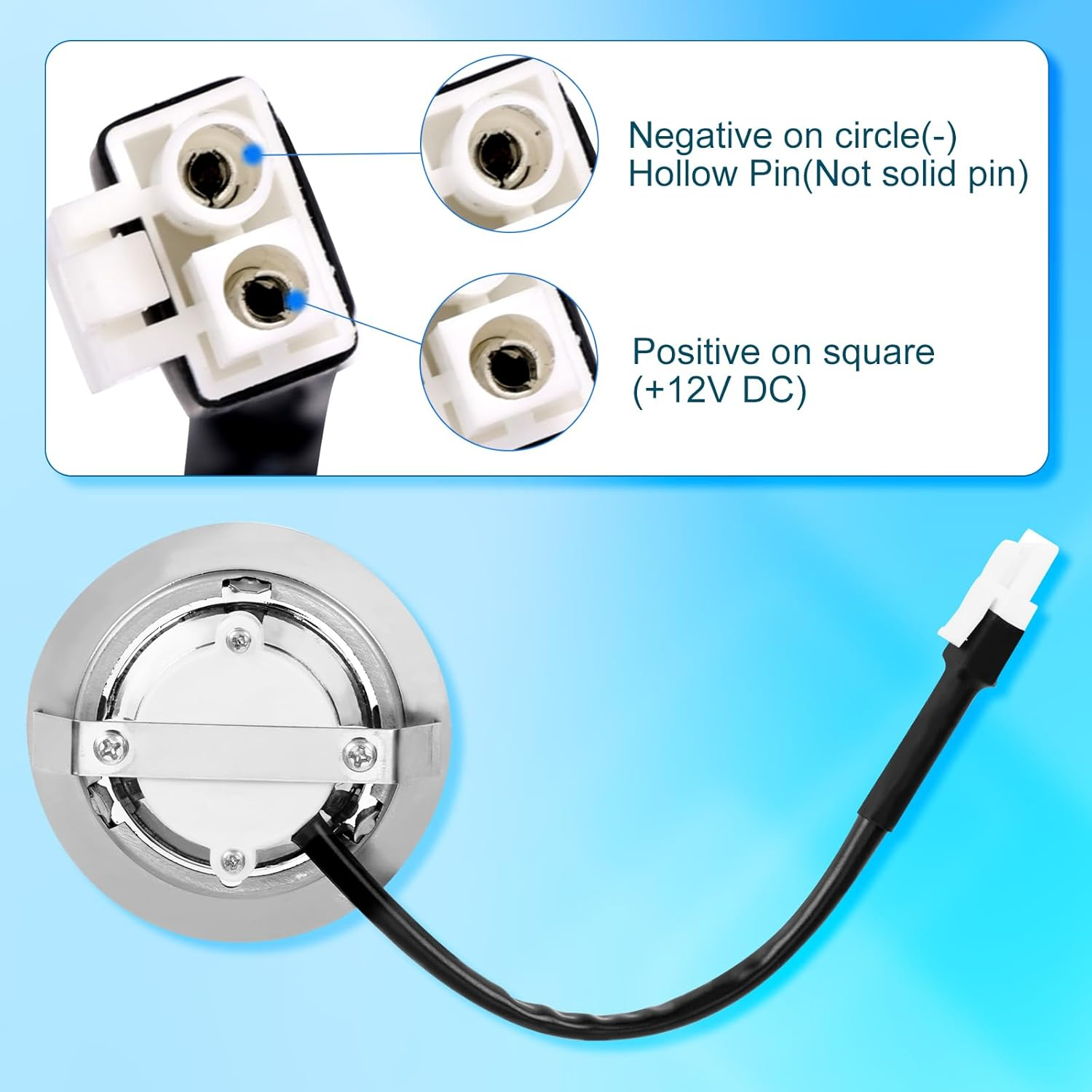 2Pcs Range Hood Light Bulbs Recessed, DC 12V 6500K Stainless Steel Range Hood LED Light Replacement Lights Accessories for Stove Kitchen