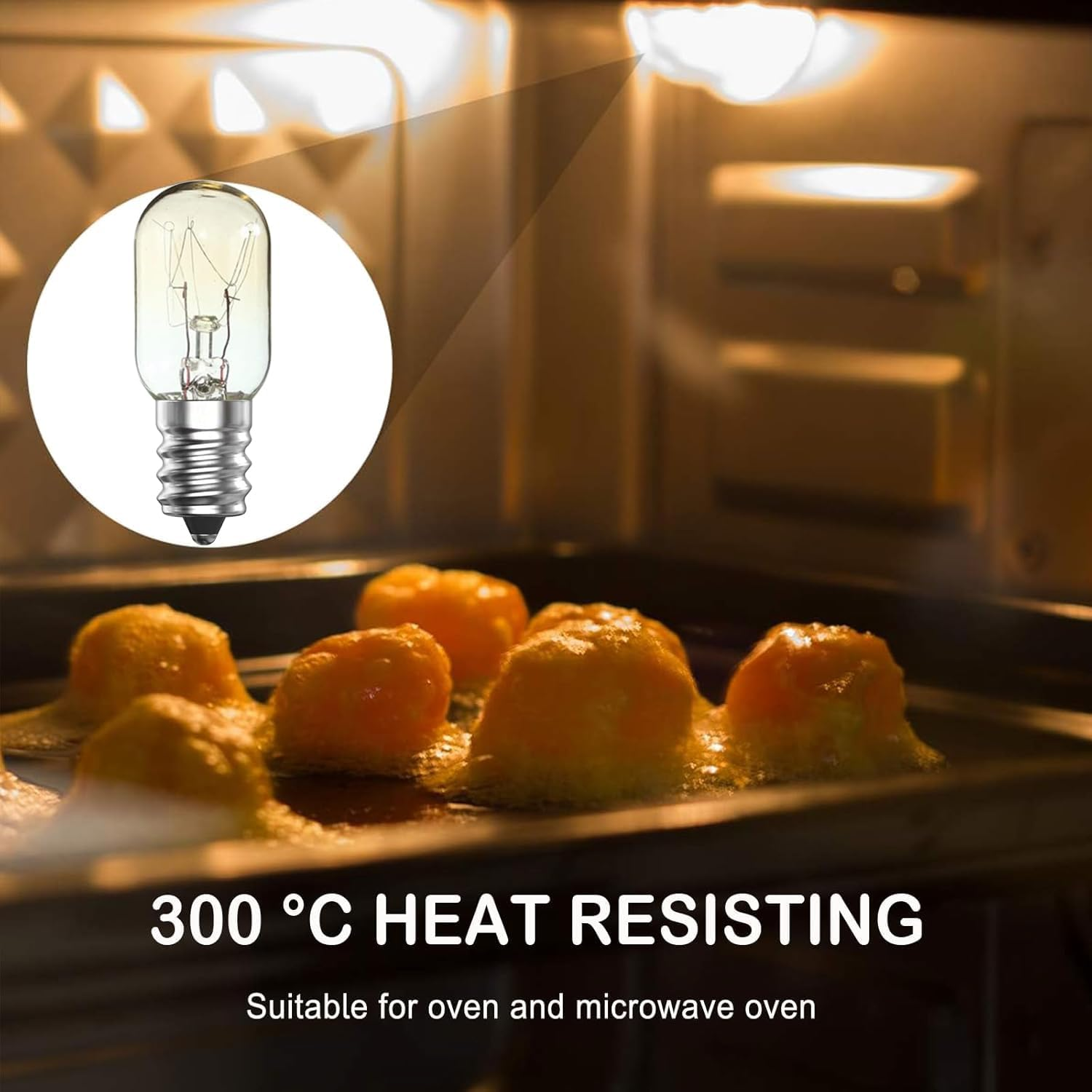 15 Pack Salt Lamp Bulb | Oven Bulb | Fridge Bulb | Small Screw E14 20W Bulb <300&deg;C Dimmable Incandescent Bulbs Pygmy Bulb for Oven Light Bulb | Himalayan Salt Lamp Light Bulbs | Lava Lamp image number 3