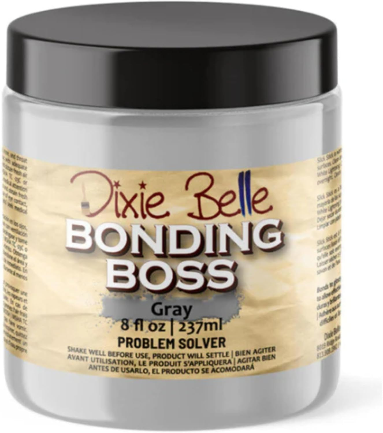 Dixie Belle Paint Company Bonding BOSS Paint Primer, Grey, Matte, 8Oz (236.588 Ml), Acrylic, Problem Solver, Wood, Plastic, Indoor and Outdoor, Bottle, 24 Hours Full Cure, 25 Hours Drying image number 2