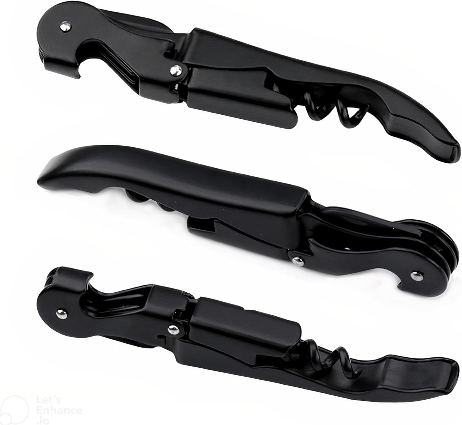 LLCFA Professional Stainless Steel Waiter'S Corkscrew - Sharp Micro-Serrated Knife & Foil Cutter, Premium Wine Bottle Opener for Servers, Bartenders & Wine Enthusiasts (Wine Opener) image number 2