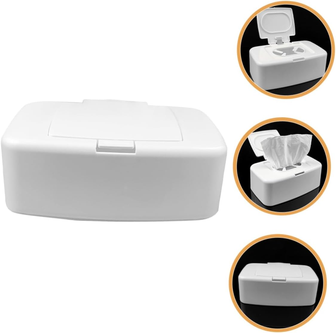 Portable Wipes Dispenser and Refillable Wipe Container Set Button Push Design for Living Room Bedroom and Nursery 4Pcs White Storage Box image number 6
