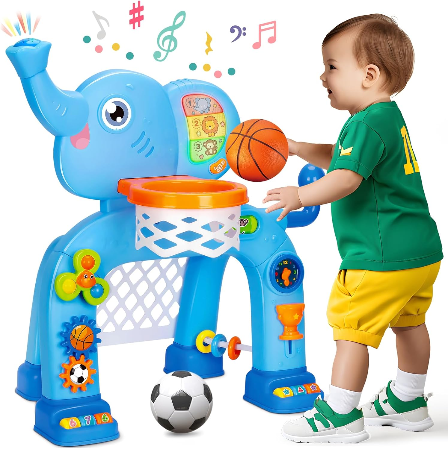GMAOPHY Toddler Basketball Hoop & Soccer Goal, Toys for 1 2 3 Year Old Boys Girls, Kids Sports Toy with Light Sound Music, Montessori Toys for Baby 12-18 Months, Christmas Birthday Gifts for Ages 1-3 image number 5