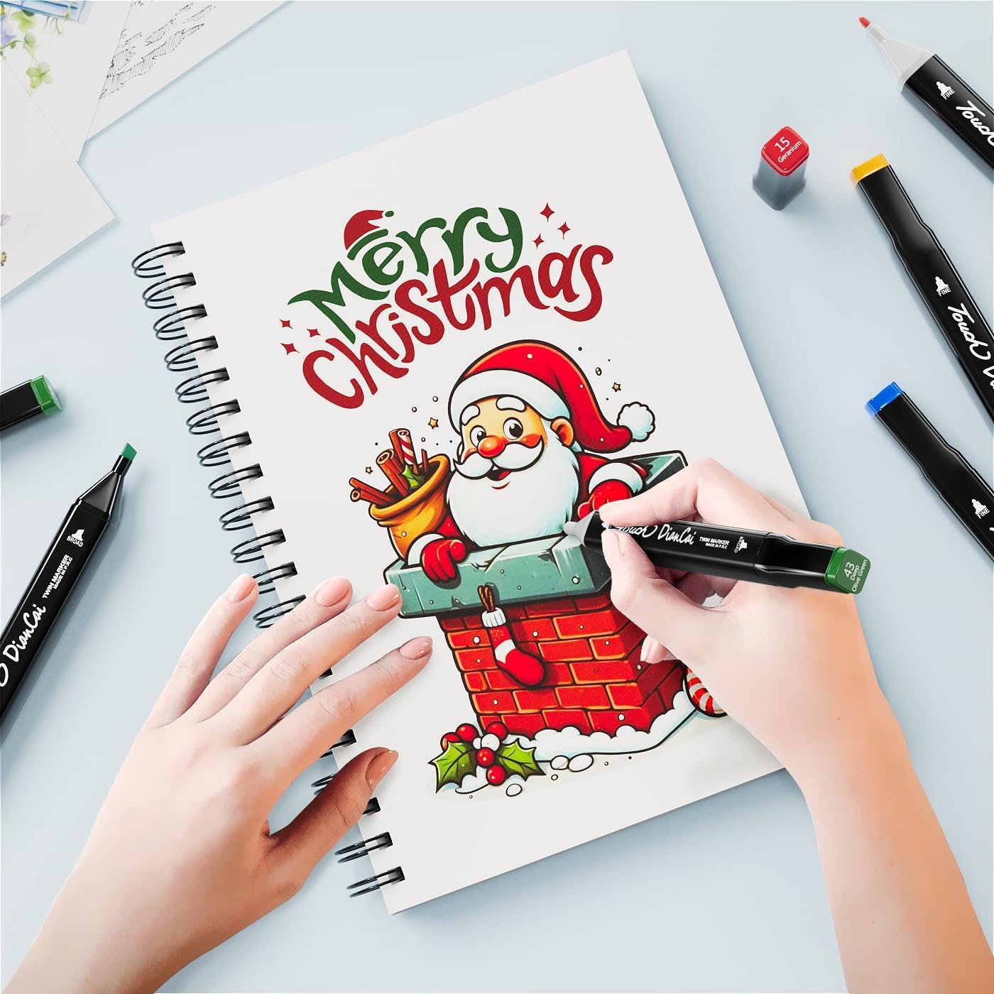 PFATURKHN 120 Color Marker Set with Pen Base, Alcohol Marker, Double Head Art Marker, Waterproof Ink Color Marker, Painting Color Marker for Drawing, Notes, Marking, Children'S Gift image number 4