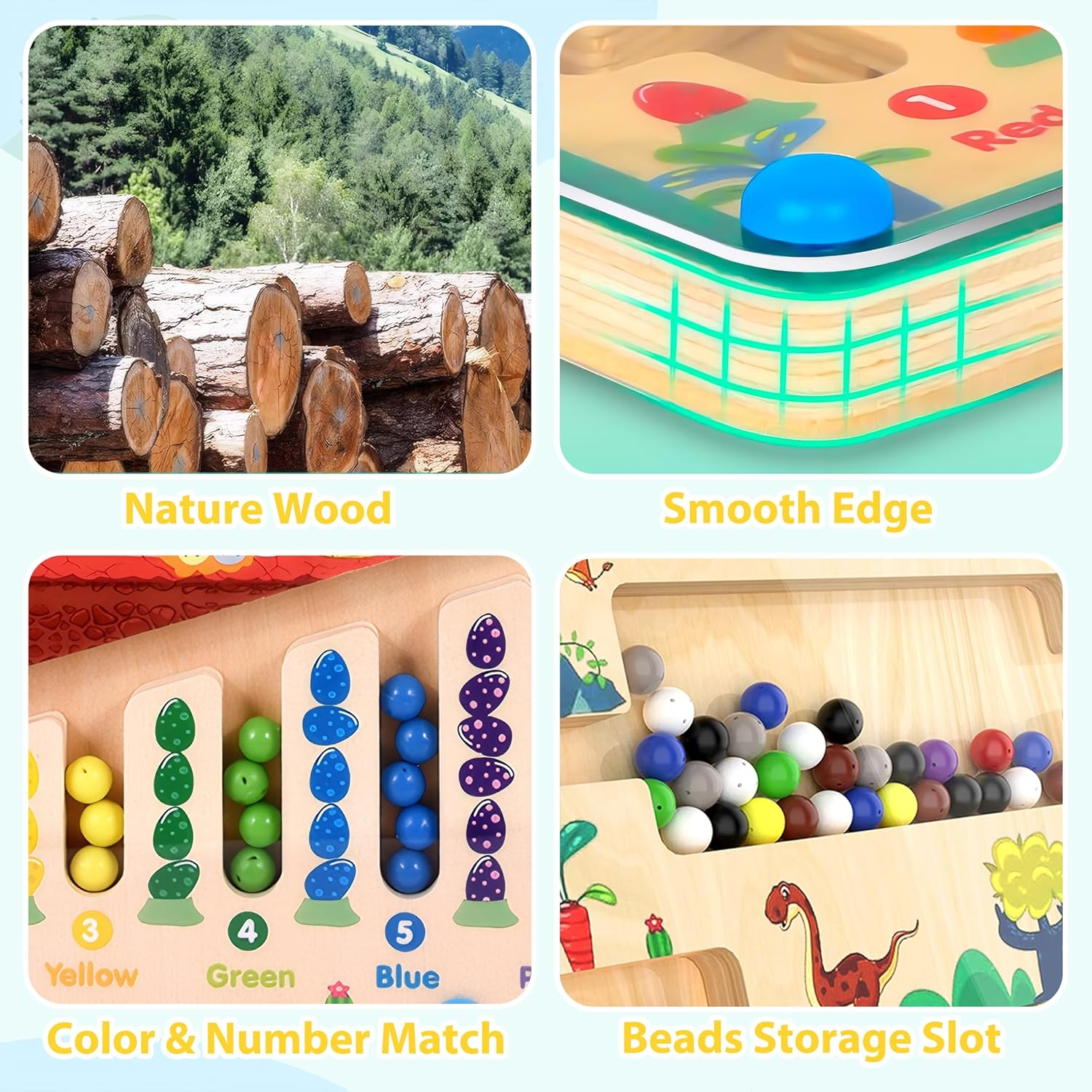 Dinosaur Magnetic Color and Number Maze, Montessori Sensory Learning Counting Toys for Toddler Kids Age 3 4 5 6 7 8 image number 3