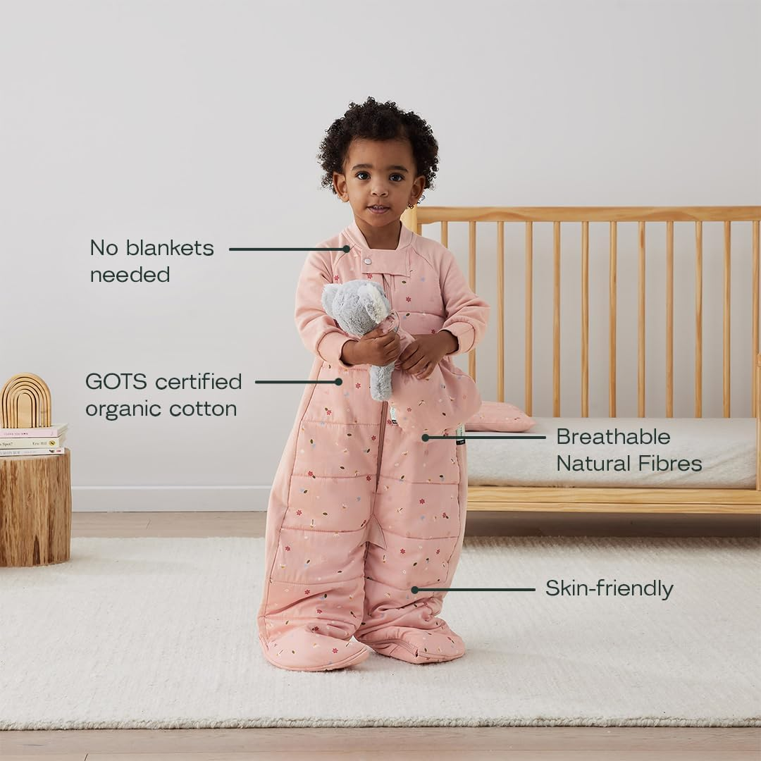 Ergopouch Sleep Suit Bag 2.5 TOG &ndash; 4&ndash;6 Years &ndash; Daisies Print &ndash; 400 Thread Count Organic Cotton &ndash; Converts to Sleep Suit with Legs &ndash; Sleeping Bag & Suit in One &ndash; for Infants, Toddlers & Kids image number 4