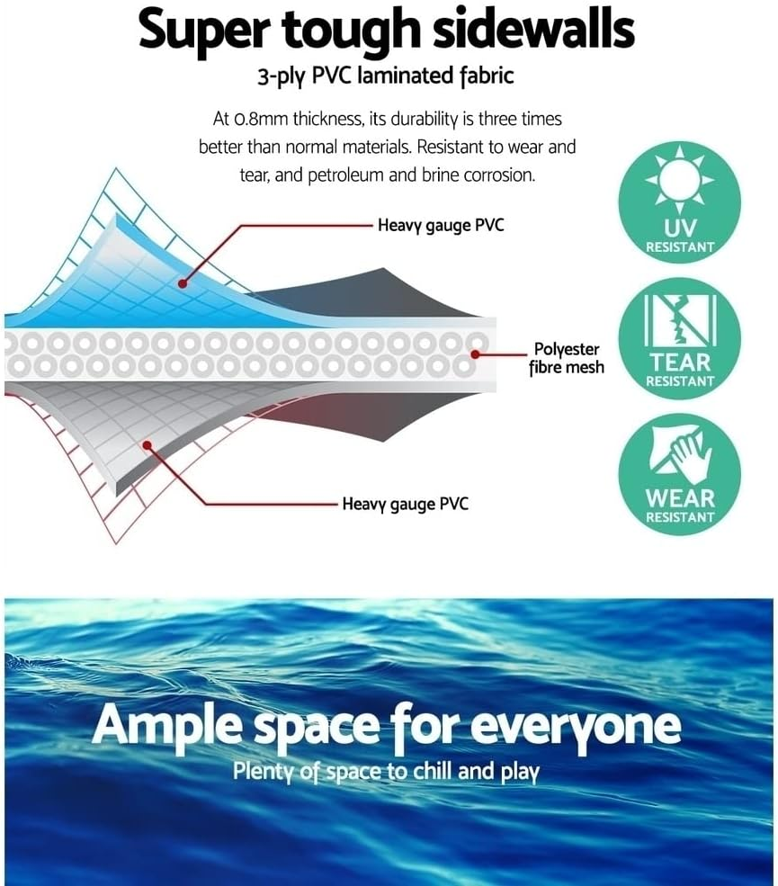 Bestway Swimming Pool 3800L Capacity 305X76Cm Blue above Ground Pools, Bathtub Splish Splash Outdoor with Soft Floor, Fast Set Family Garden Backyard Play image number 4