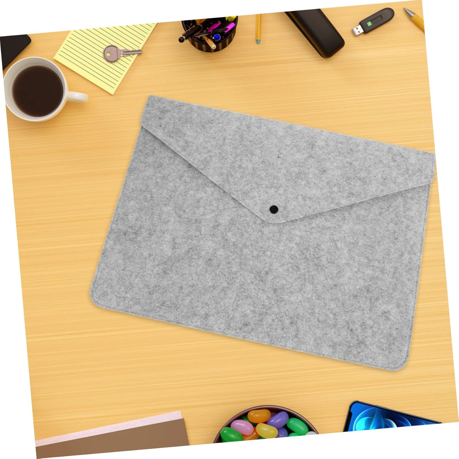CIMAXIC Document Bag Felt Pouch File Folder Pockets for Teachers Students Office image number 1