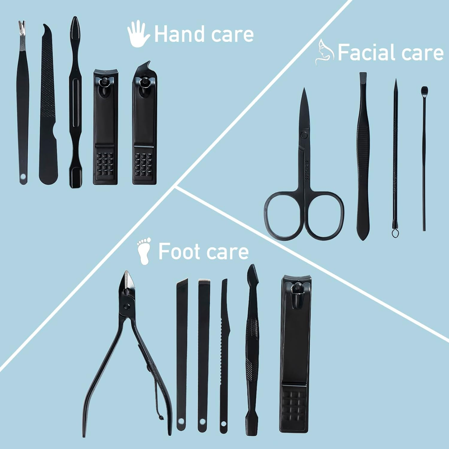 Manicure Set Nail Clippers Pedicure Kit - 16 in 1 Stainless Steel Manicure Set, Professional Grooming Kits, with Luxurious Travel Case - Portable Nail Clippers and Beauty Tools Set - Ideal for Home, Workplace, Outdoor Travel and Salon Use