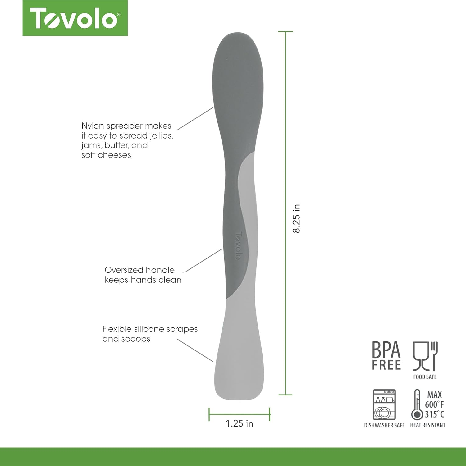 Tovolo Mini Scoop and Spread - Oyster Grey image number 1