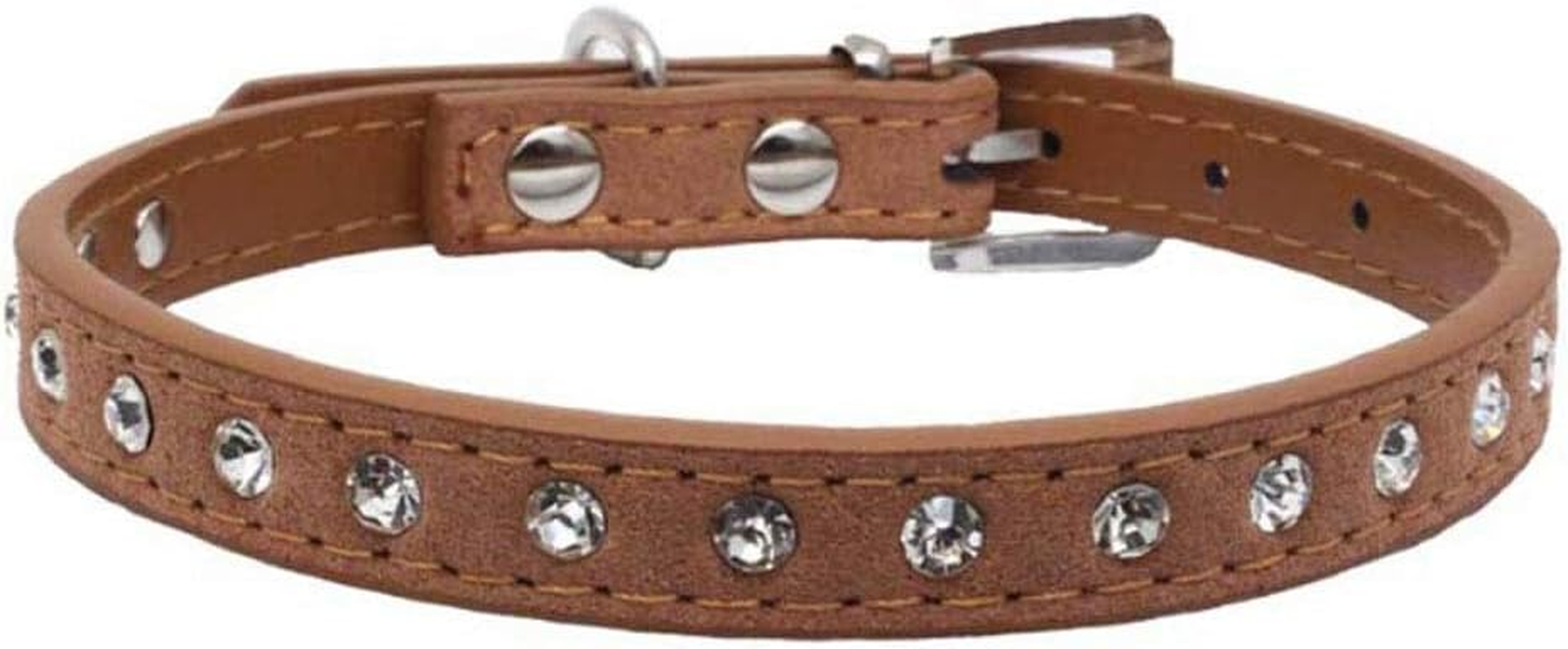 Avenpets 10"-16.5" Length Bling Velvet Rhinestone Dog Cat Pet Collar Diamond Crystal Pet Jewelry(Red,S)