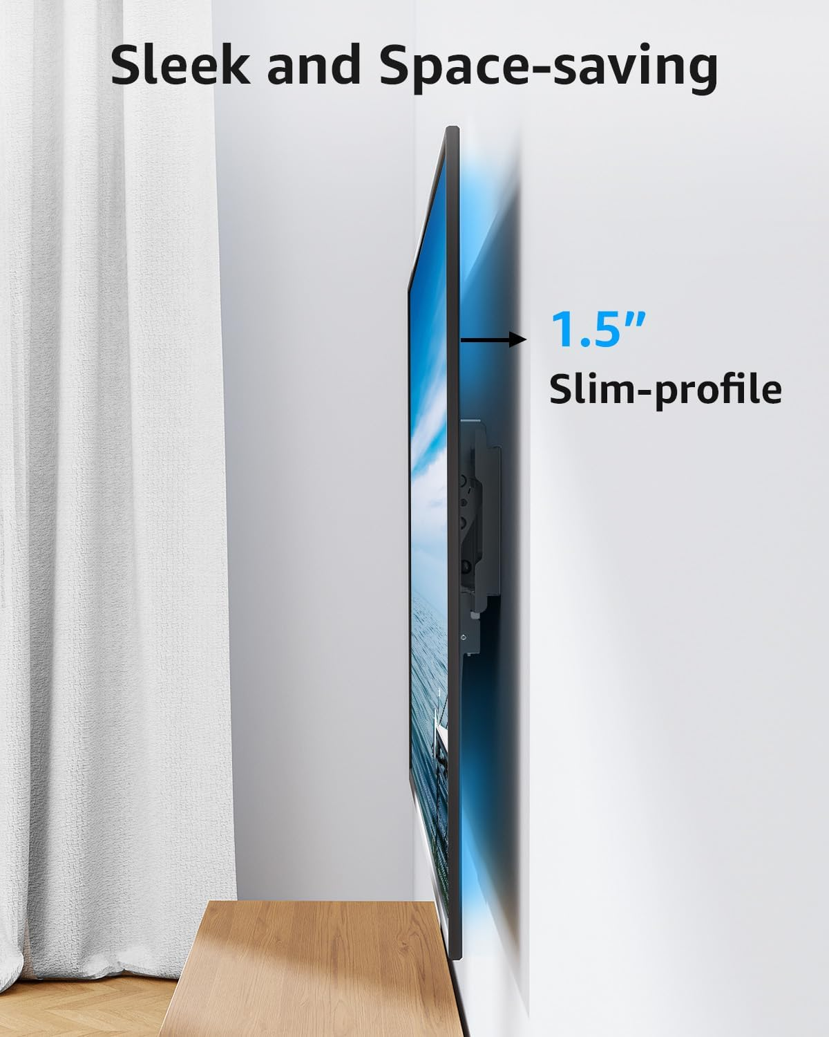 MOUNTUP TV Wall Mount Tilting TV Mount Bracket for Most 37-82 Inch Flat Screen/Curved Low Profile Wall Mount Saving Space Max VESA 600X400Mm Hold up to 132 Lbs Fit 16" 18" 24" Stud MU0008 image number 1