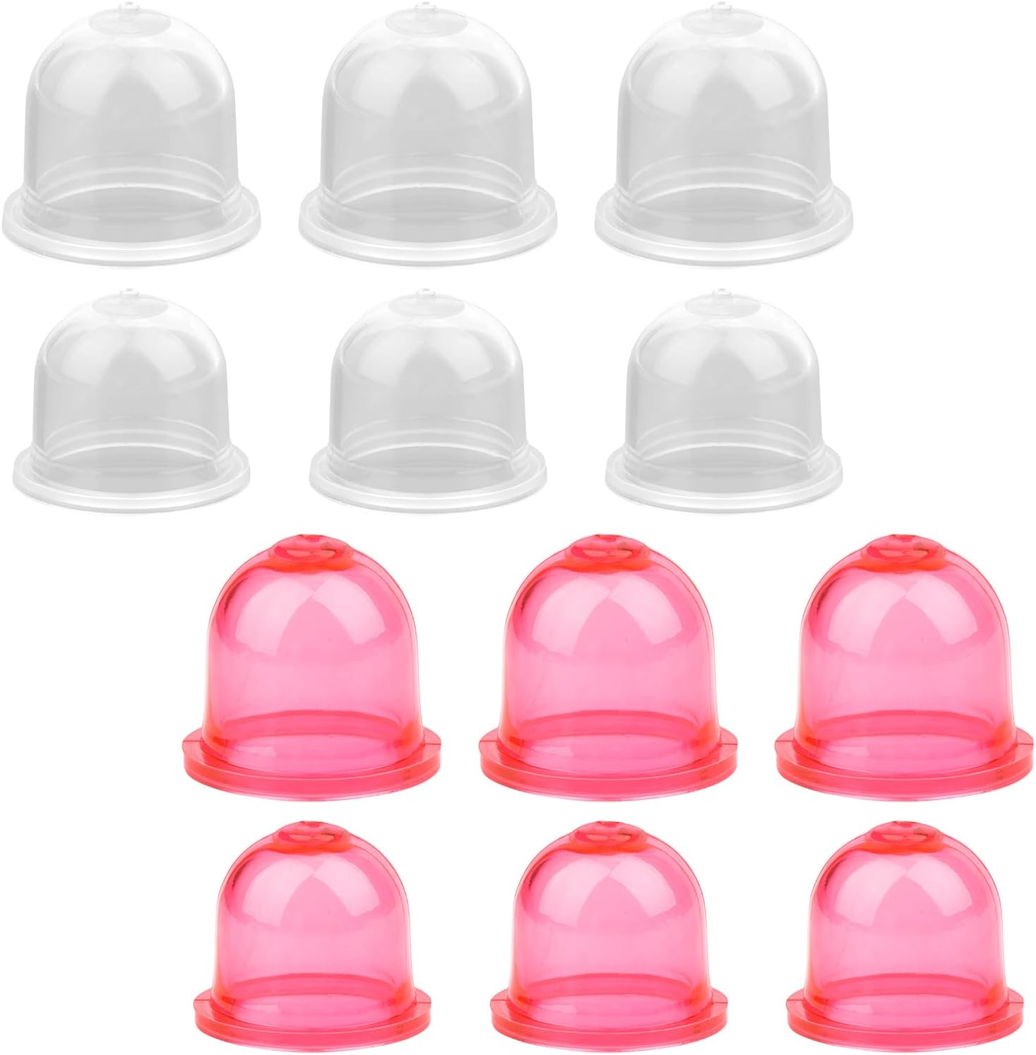 NQEUEPN 12Pcs Primer Bulb Replacements, Prime Bulb Carburetor Primer Bulb for Trimmer Hedge Cutter Gas Blower Brush Compatible with Homelite Craftsman Roybi(Red & Transparent) image number 1