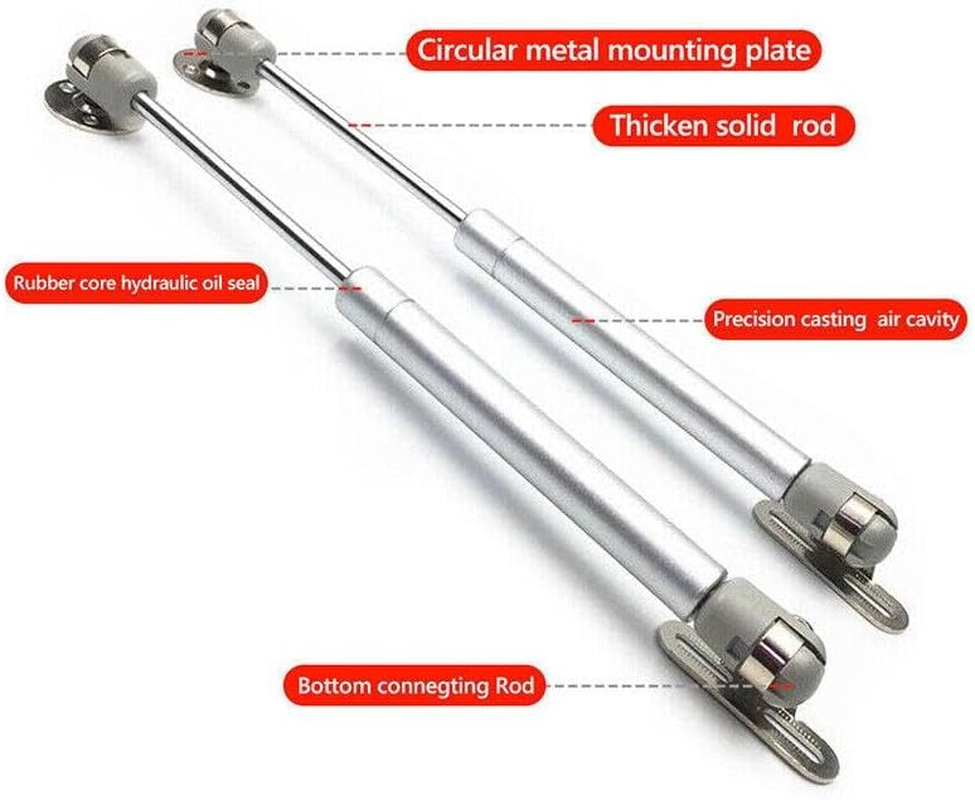 AIMALL 4PCS 60N/80N/100N Gas Strut Cabinet Hinges &ndash; Soft Close Lid Support for Kitchen Cupboard, Wardrobe, 26.5Cm (10.4") Heavy Duty Metal Stay image number 3