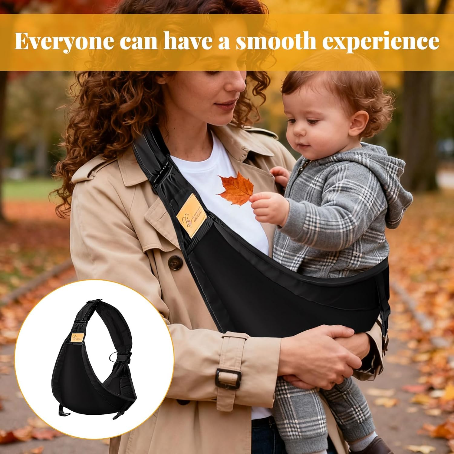 Baby Sling Carrier, 1 Pcs Toddler Sling Carrier with Burp Towel, Lightweight Toddler Carrier, Ergonomic Baby Carrier, Adjustable Baby Hip Carrier for Shopping Travel (0-48 Months, 25Kg) image number 2