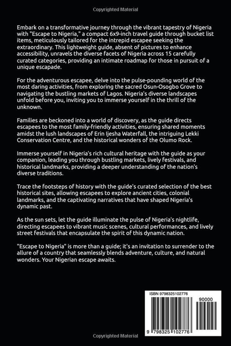 Escape to Nigeria: 150 Bucket List Activities