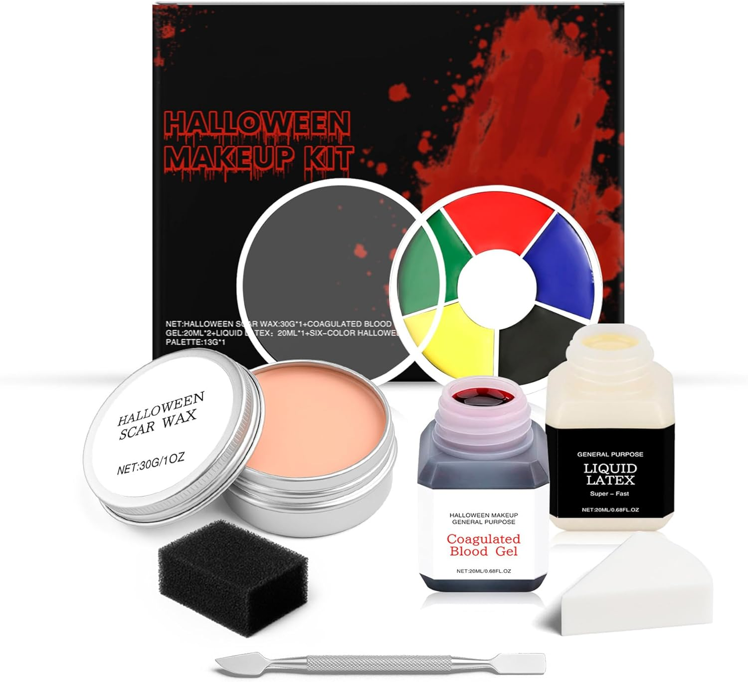 Depehelp Halloween SFX Makeup Kit, Professional Special Effects Makeup Set with Scar Wax, Blood Gel, Liquid Latex image number 4