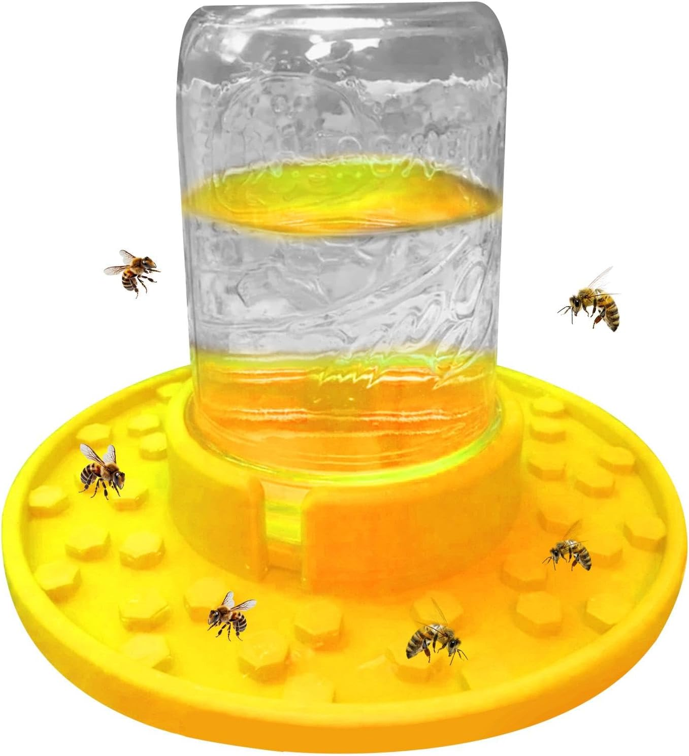 Bee Watering Station Jar, Jar Bee Feeders for Hives | Hive Entrance & Feeder, Honey Bee Feeder, Used to Feed Water or Sugar Syrup, Bee Cups for Thirsty Pollinators image number 5
