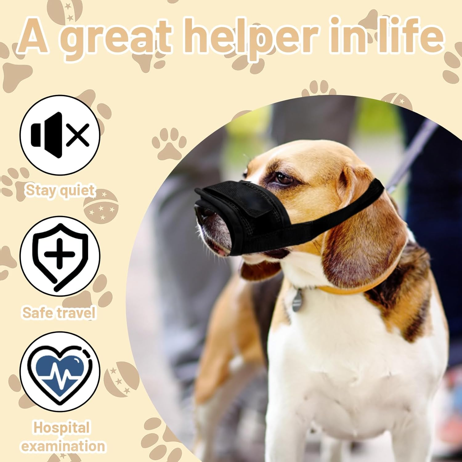 2PCS Muzzle for Small Dog, Small Dog Muzzles for Dachshund and Jack Russell, Breathable and Adjustable anti Bark Muzzle for Training and Outdoor Safety (Black) image number 3