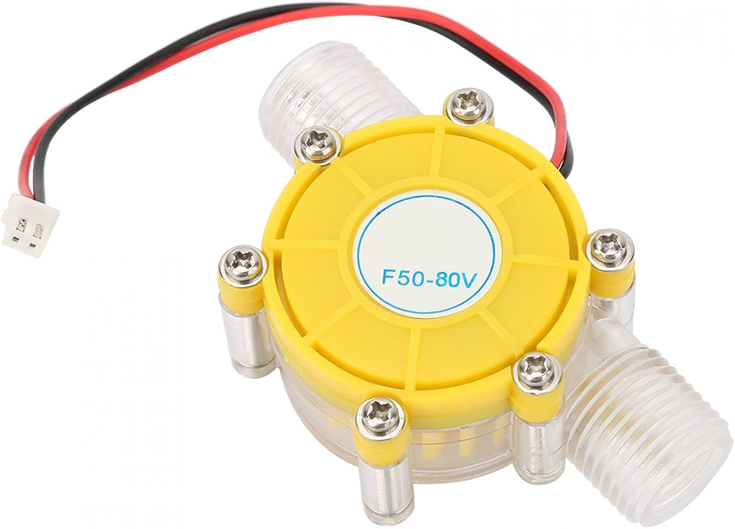 Water Turbine, Micro Hydro Generator Pump for Home Use - Hydroelectric Power DC Water Flow Pump Energy Generator (F50 80V Transparent Yellow) image number 3