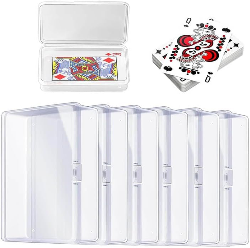 6 Pcs Playing Card Case Clear Plastic Deck Box,Playing Card Holder Plastic Card Case,Plastic Playing Card Storage Box Playing Card Box,Empty Playing Card Storage Box Card Game Storage Box (B) image number 1