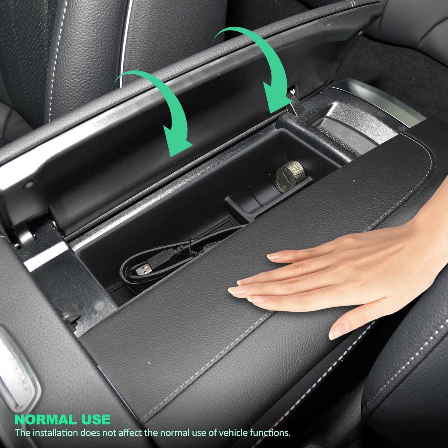 Yboueo for Benz EQE EQS Center Console Organizer Tray，Armrest Storage Box Compatible with Mercedes Benz EQE350 EQE350+ EQE500 EQS 400 450+ 580 AMG 2023+Interior Accessory image number 3