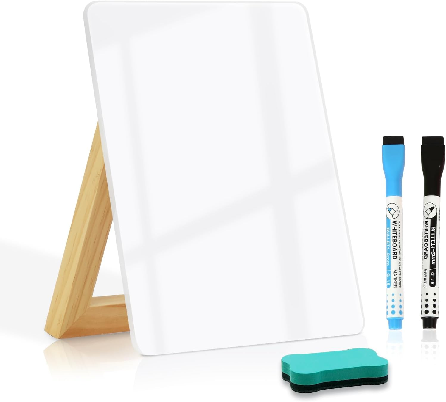 Glass Desktop Whiteboard, Computer Keyboard Stand, 18 X 40 Cm Small White Board with Drawer - Desk Organizer for Office, Home, School