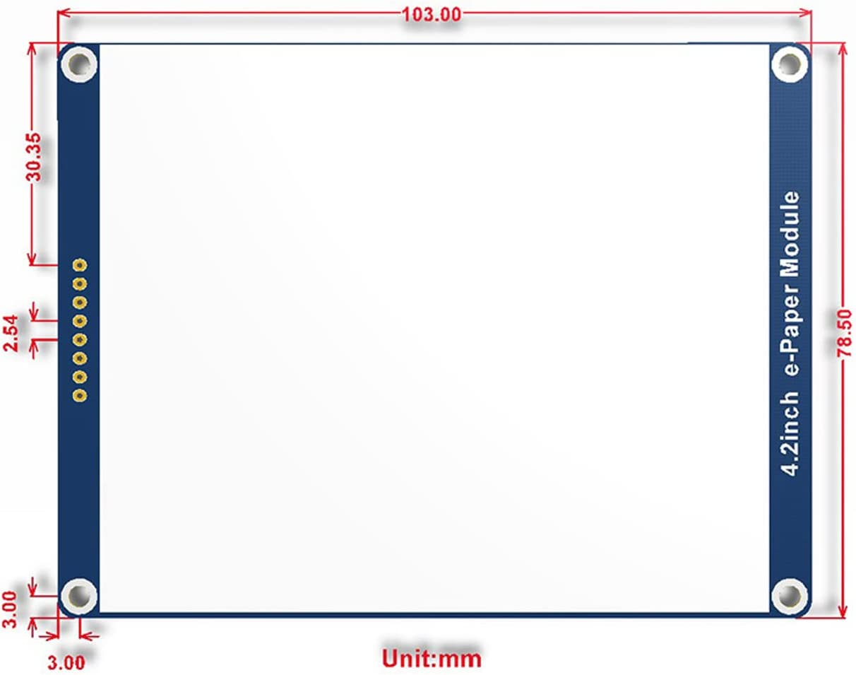 Waveshare 4.2Inch E-Paper Module, Red/Black/White 3Colors Display Module for Raspberry Pi/Jetson Nano/Nucleo Main Control Board，400X300 Resolution image number 5