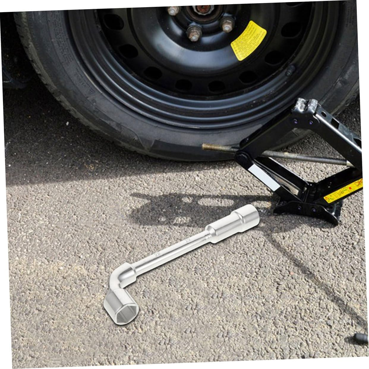 ZUNOXAZ Shaped Socket Wrench Double Ended Adjustable Tire Valve Tool for Car Motorcycle Repair Durable Wheel Alignment Spare Tire Wrench Reliable Performance for Automotive Maintenance