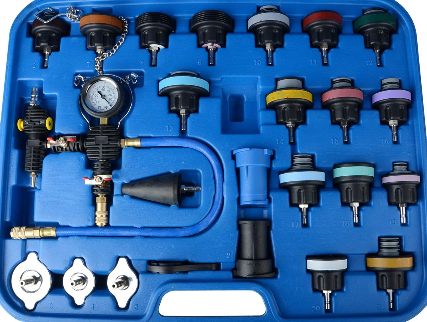 DAYUAN 28Pcs Universal Radiator Pressure Tester and Vacuum Type Cooling System Kit image number 4