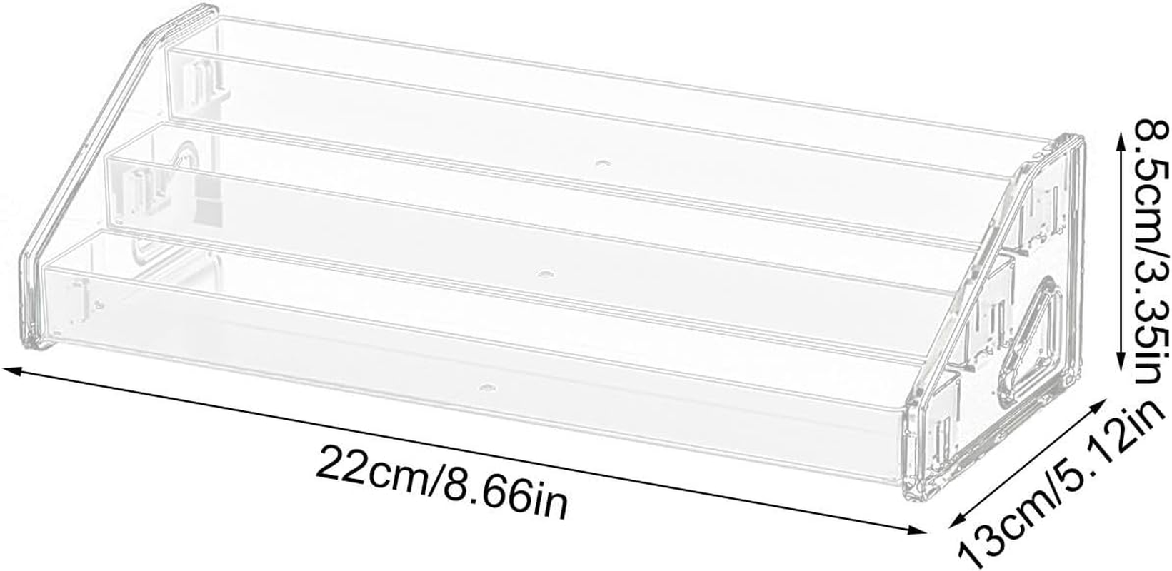 Furtryvl Acrylic Risers Display Stands | Clear Nail Polish Organizer, Trapezoidal Tiered Cosmetics Riser Stand for Perfume Lipsticks image number 6