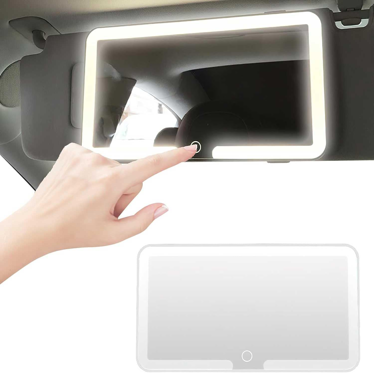 Car Visor Vanity Mirror with Led Lights, Car Vanity Mirror,Mirror with Lights for Car,Car Sun Visor Makeup Mirror with 3 Light Modes and 49 Leds - Rechargeable Cosmetic Mirror,Sun Visor Vanity Mirror image number 4