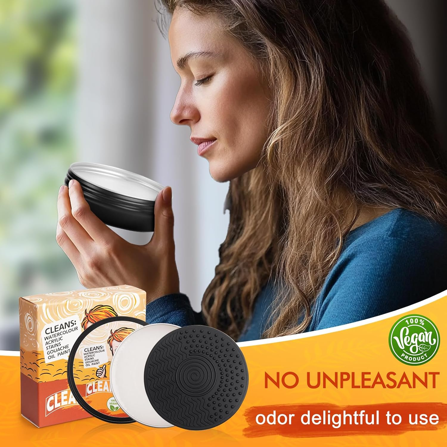 Paint Brush Cleaner - 100% Vegan Paint Brush Cleaner Soap for Watercolor & Acrylic Paint Brushes, Natural Paint Brush Soap | Reconditions, Cleans & Maintains the Brush Head