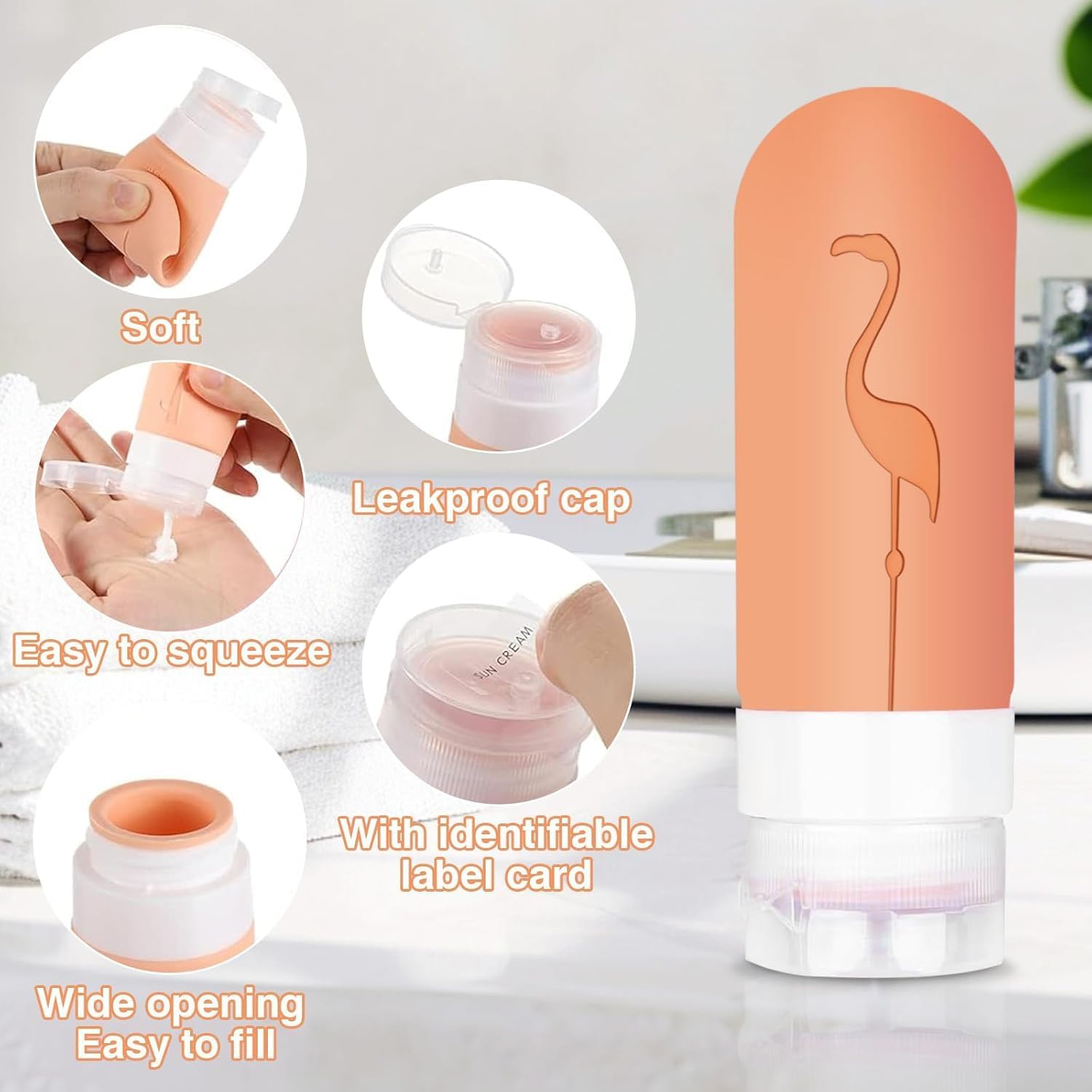 OSYLICT 17 Pack Travel Bottles Set,Squeezable Silicone Travel Bottles for Toiletries,Empty Refillable Leak Proof Containers Kit for Shampoo Conditioner Shower Gel Liquid Lotion.Labels Includes image number 2