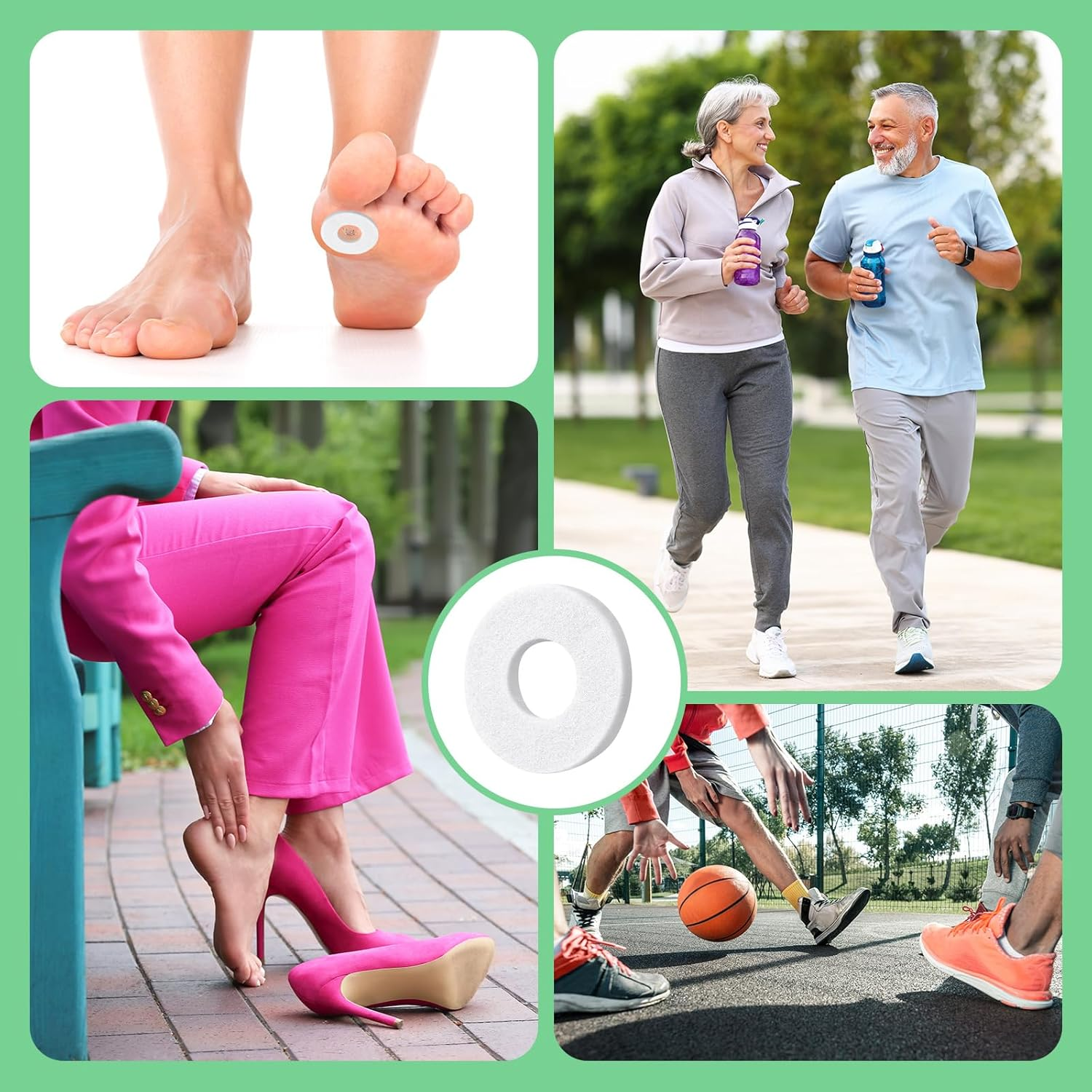 Nuanchu 36 Pcs Callus Cushions Callus Pads for Bottom of Foot round Corn Cushions Pads for Feet Soft Adhesive Felt Corn Pads for Ball and Side of Foot, Pain Relief from Shoe image number 6