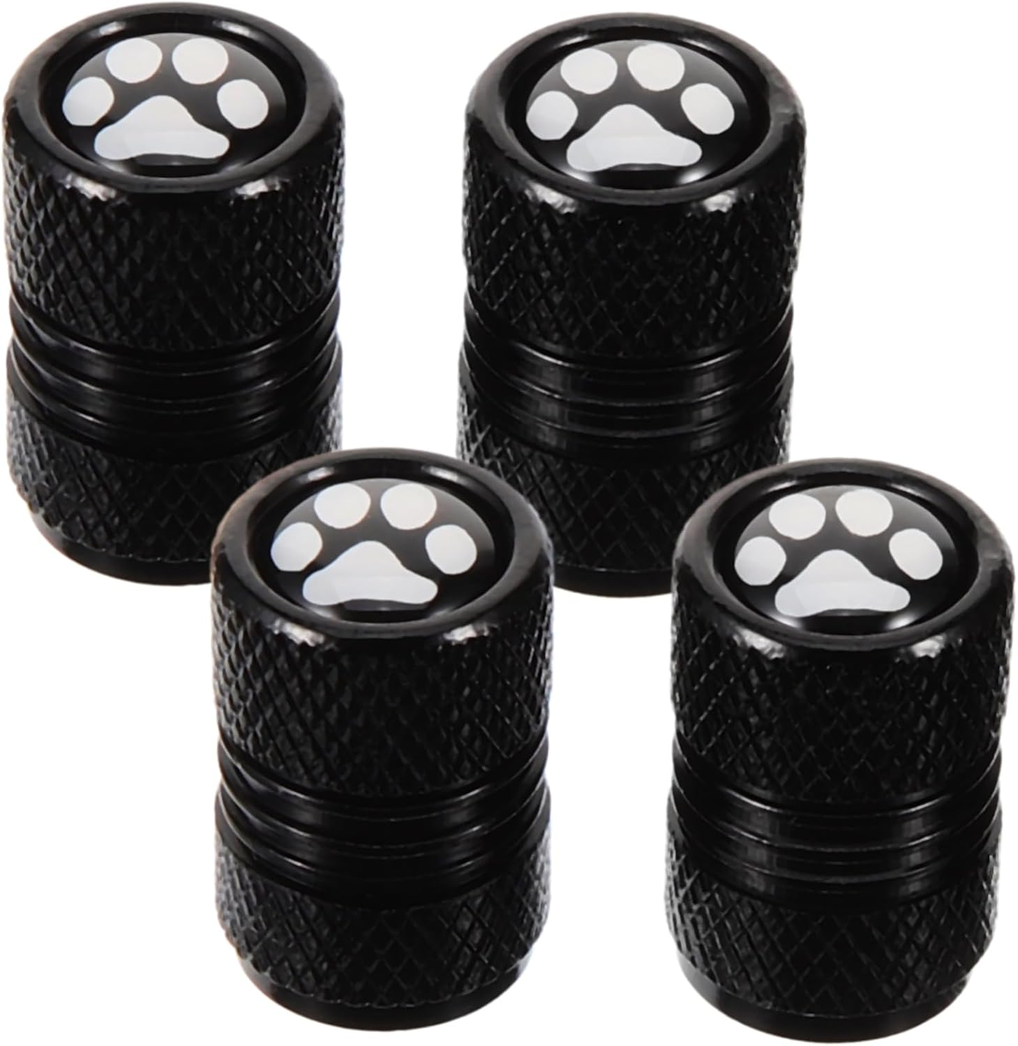 PLAFOPE Tire Valve Stem Caps Black with Paw Print Metal Valve Covers Universal Truck Car Tyre Rim Stem Caps Automotive Wheel Accessories image number 4