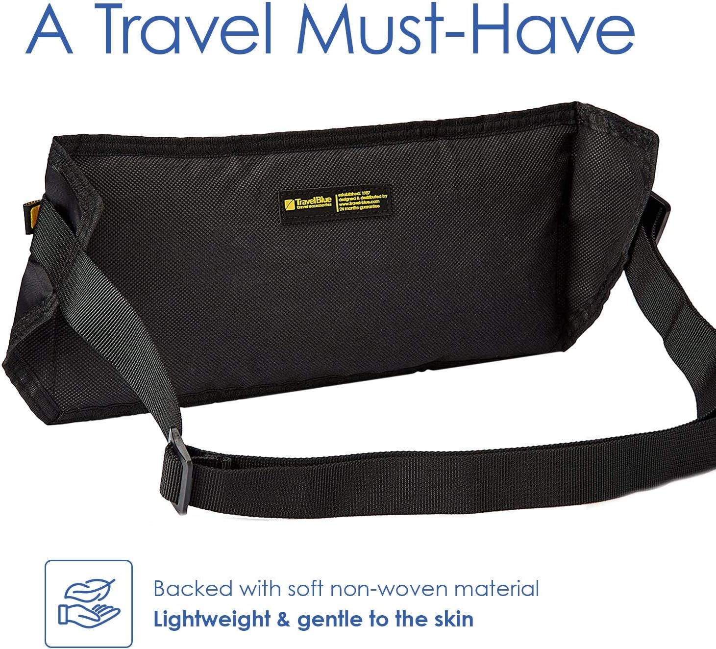 Travel Blue Security Money Belt &ndash; Premium Water-Resistant Waist Pouch for Cash, Passport & Cards (Black) - Beige image number 6